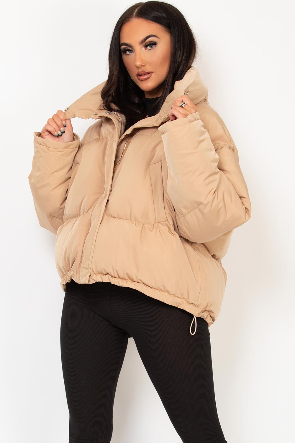 Alivia | Women’s oversized puffer jacket with drawstring hem