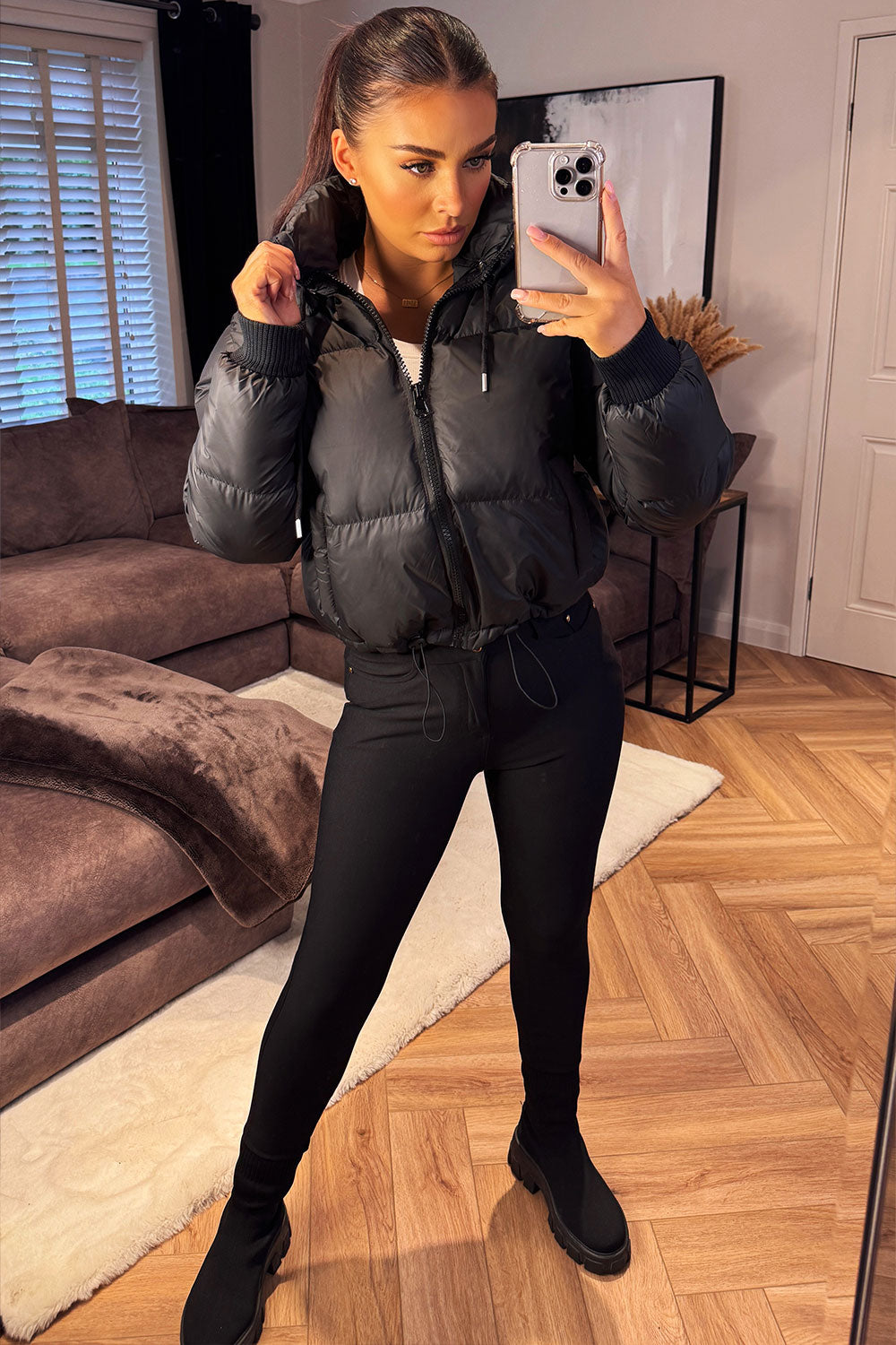 Kaeli | Women’s short puffer jacket with detachable hood