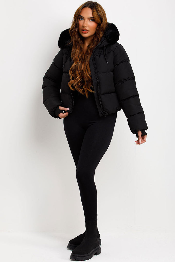 Athena | Women’s faux fur hooded puffer jacket