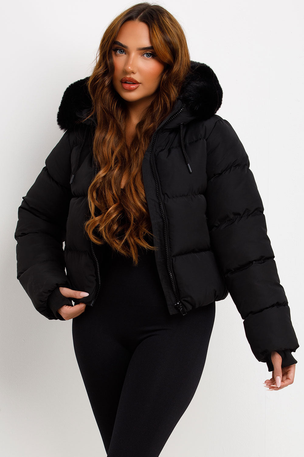 Athena | Women’s faux fur hooded puffer jacket