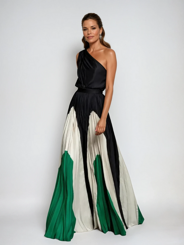 Poppy | Elegant one-shoulder maxi dress for women