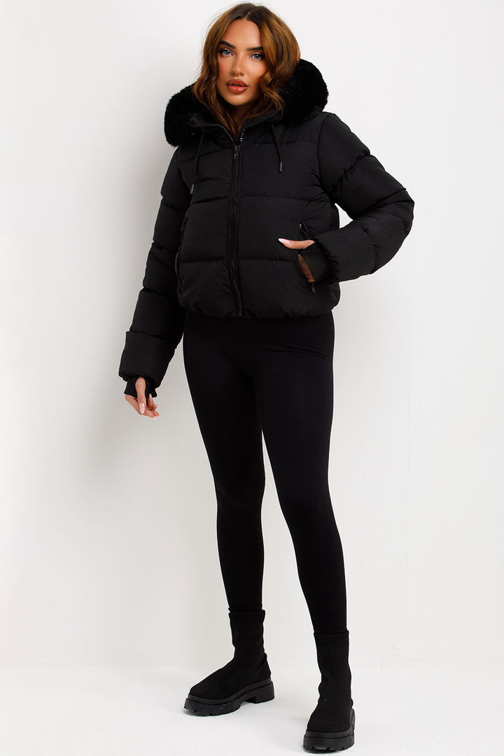 Athena | Women’s faux fur hooded puffer jacket