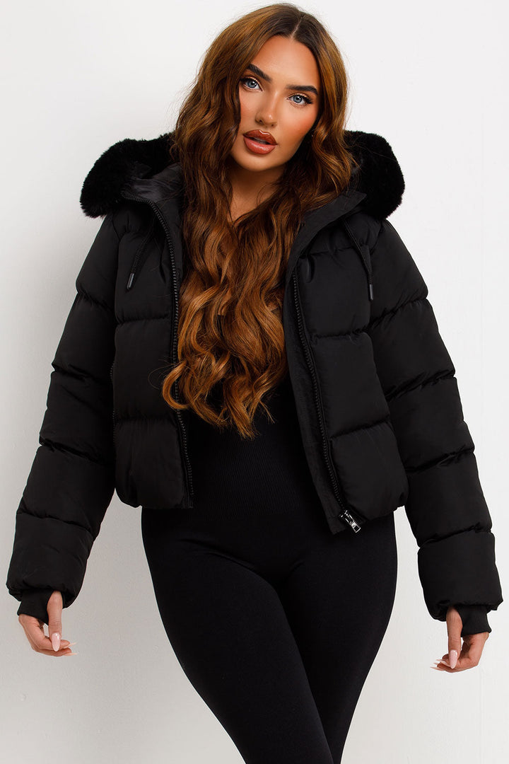 Athena | Women’s faux fur hooded puffer jacket