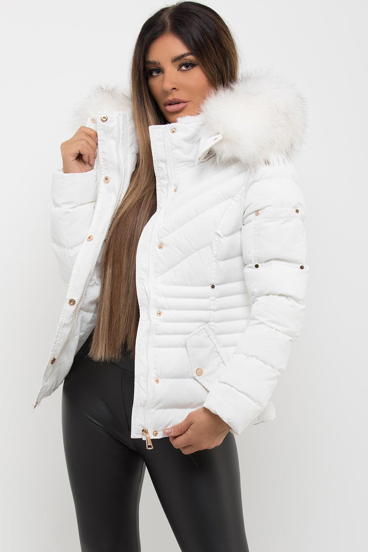 Lilia | Women’s faux-fur hooded puffer jacket
