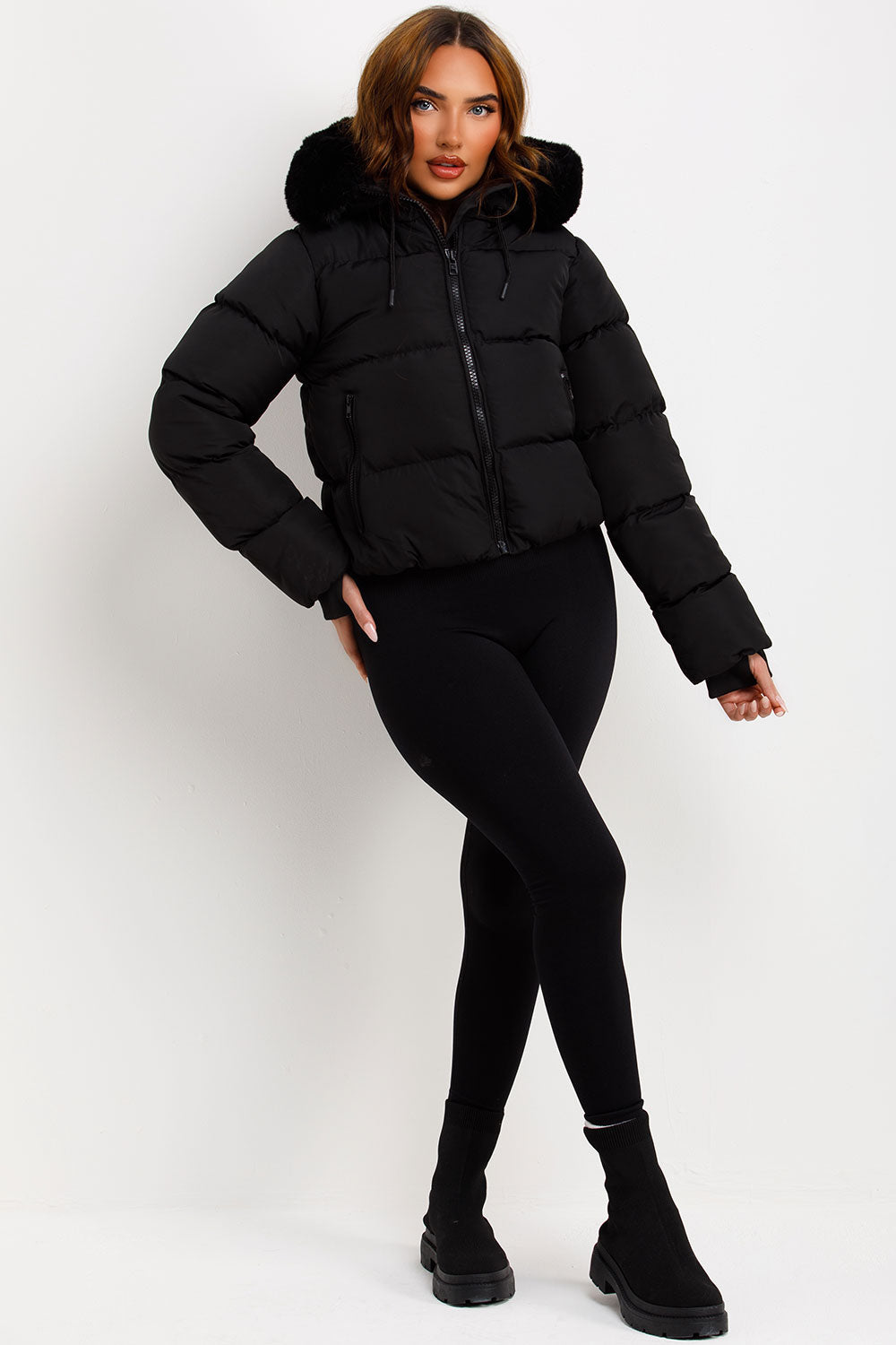 Athena | Women’s faux fur hooded puffer jacket