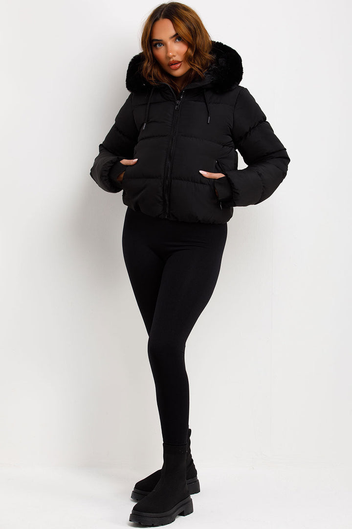 Athena | Women’s faux fur hooded puffer jacket