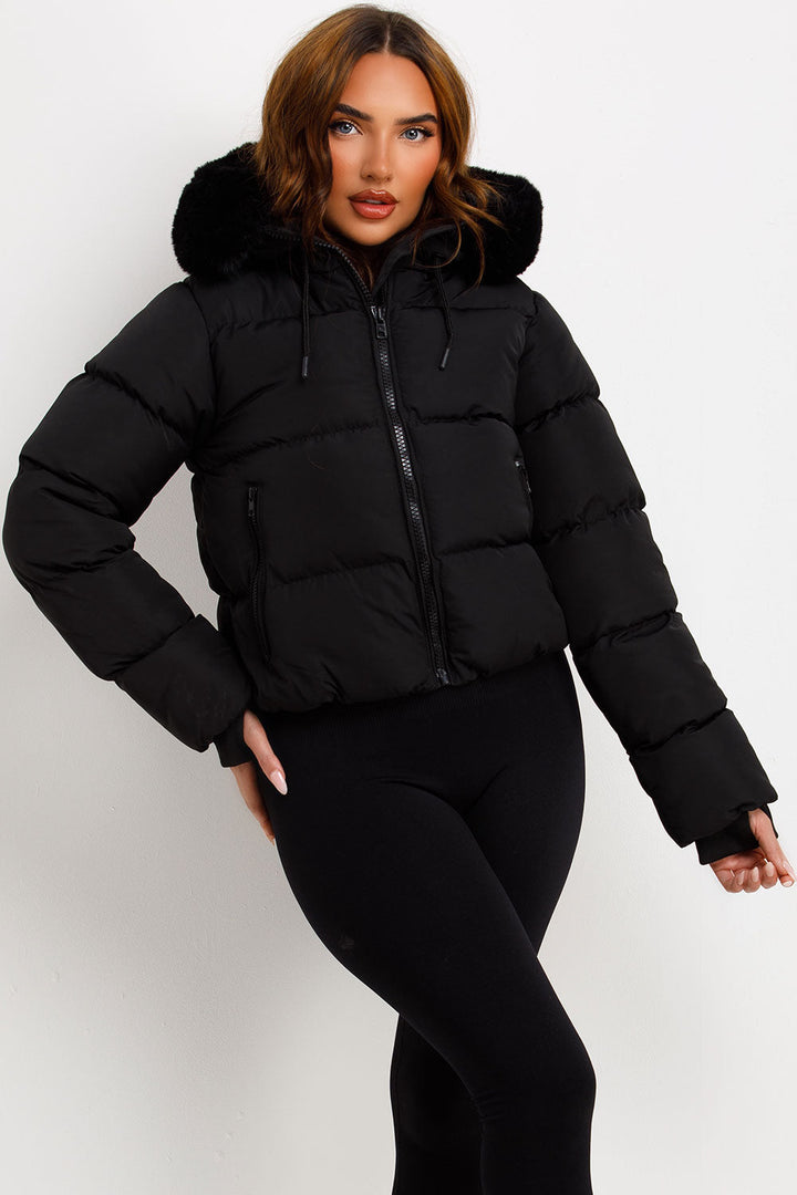 Athena | Women’s faux fur hooded puffer jacket