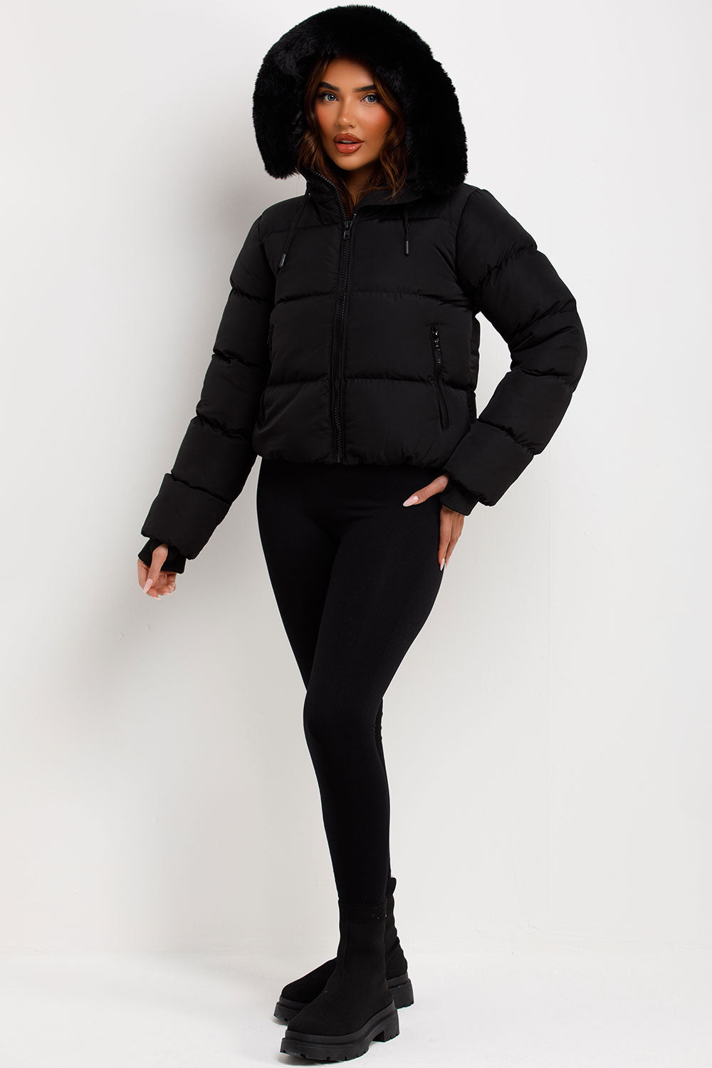 Athena | Women’s faux fur hooded puffer jacket
