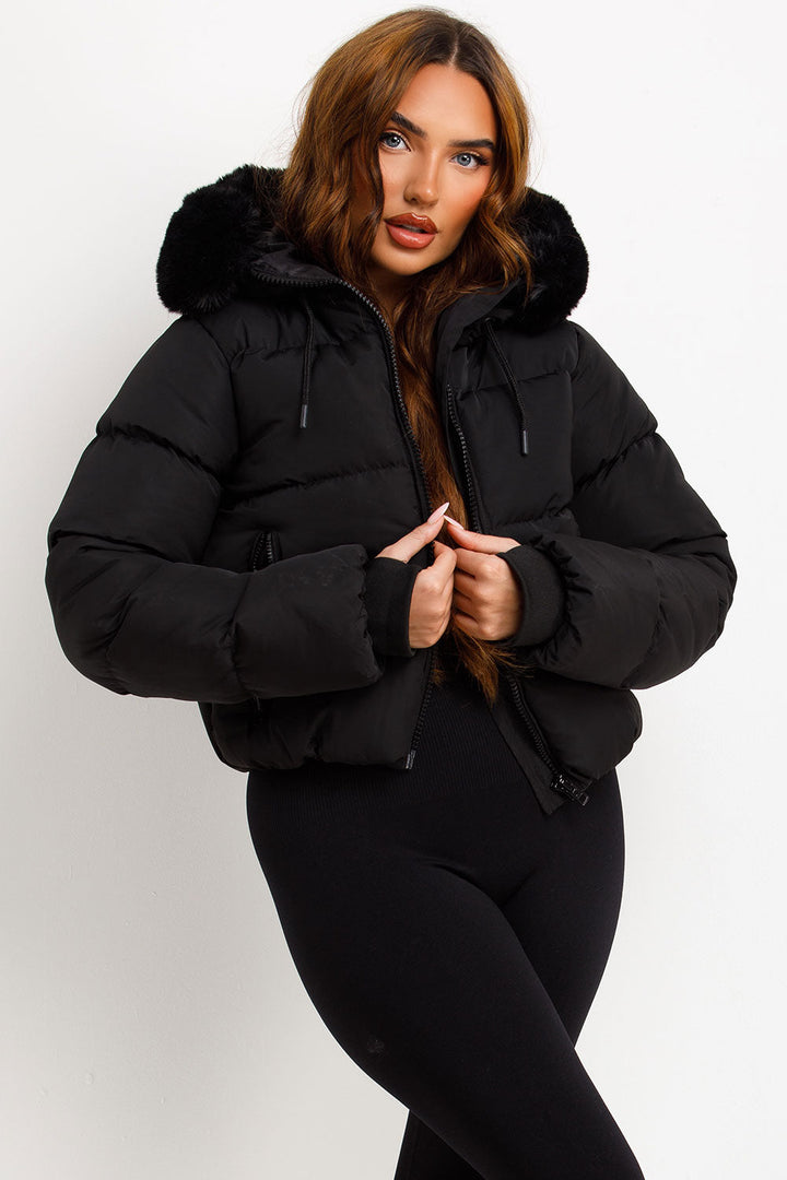 Athena | Women’s faux fur hooded puffer jacket