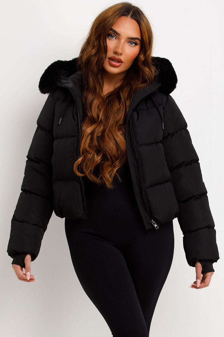 Athena | Women’s faux fur hooded puffer jacket