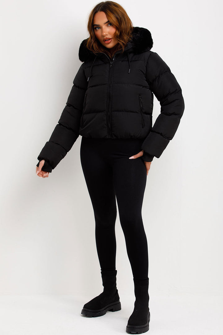 Athena | Women’s faux fur hooded puffer jacket