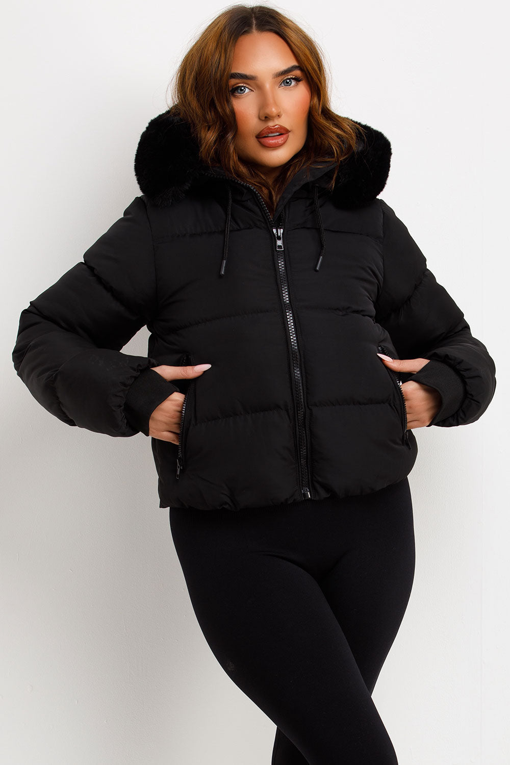 Athena | Women’s faux fur hooded puffer jacket