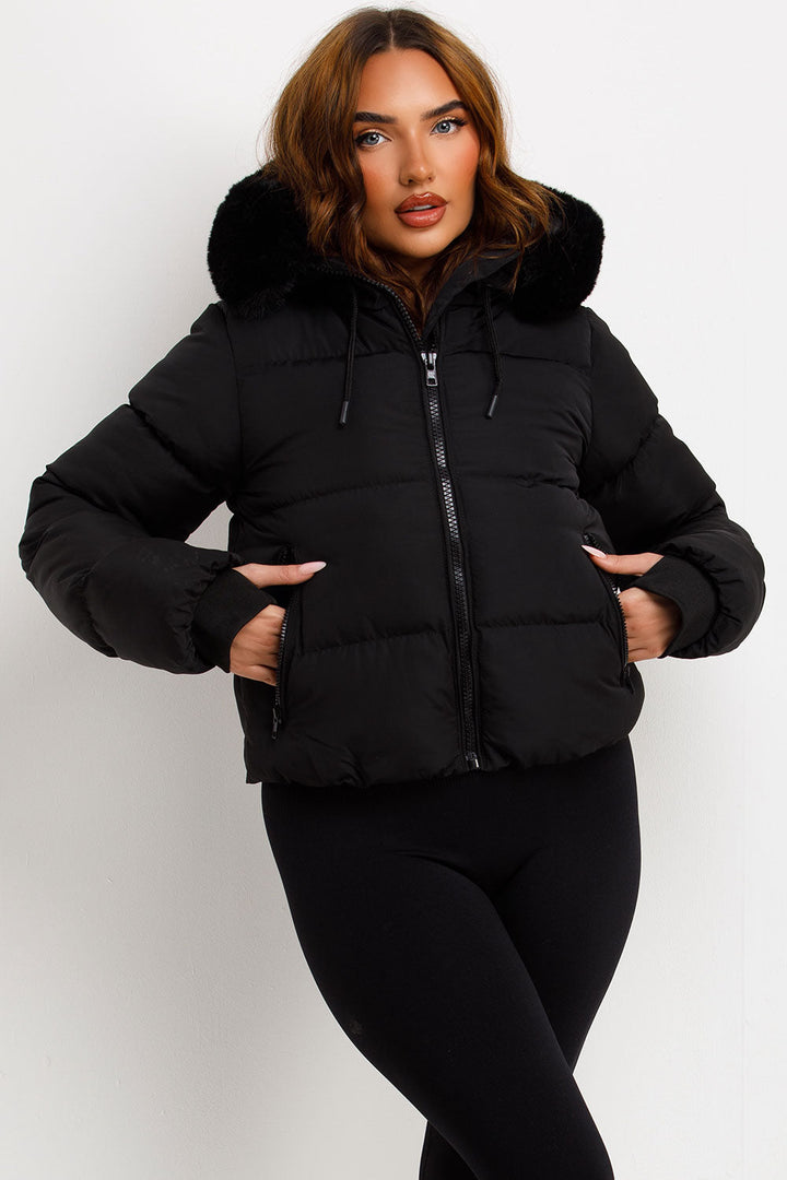 Athena | Women’s faux fur hooded puffer jacket