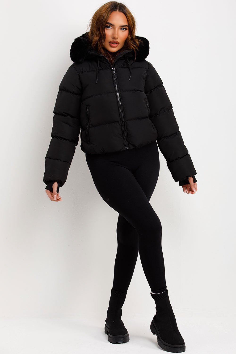 Athena | Women’s faux fur hooded puffer jacket