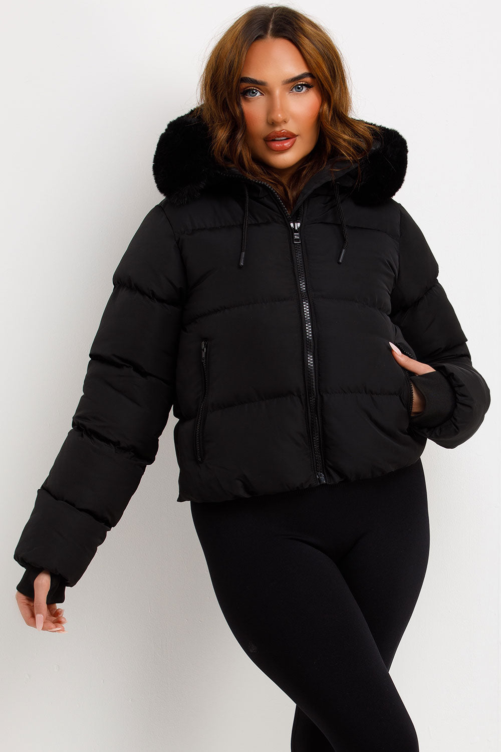 Athena | Women’s faux fur hooded puffer jacket