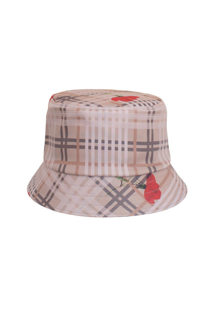 Avery | Women’s plaid bucket hat with floral embroidery