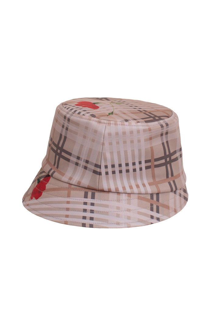 Avery | Women’s plaid bucket hat with floral embroidery