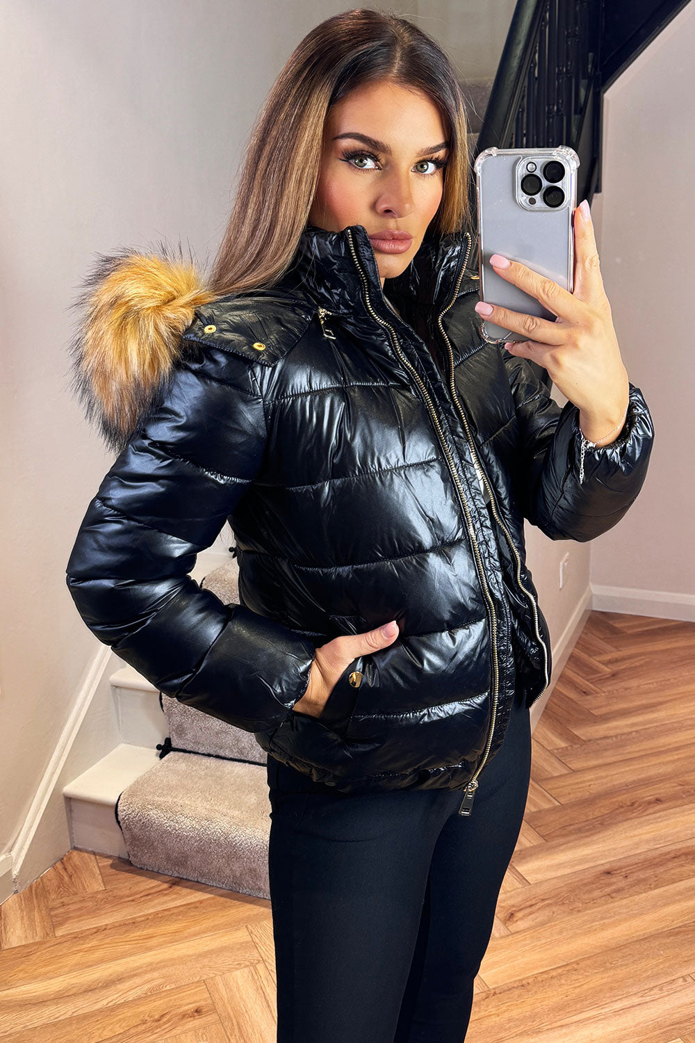 Cameron | Women’s faux fur hood padded puffer jacket