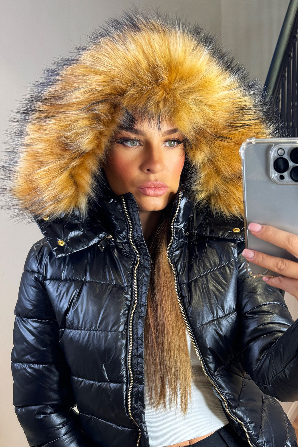 Cameron | Women’s faux fur hood padded puffer jacket