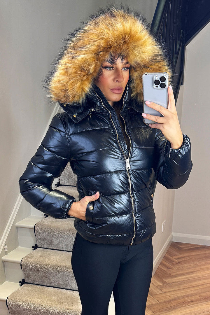 Cameron | Women’s faux fur hood padded puffer jacket