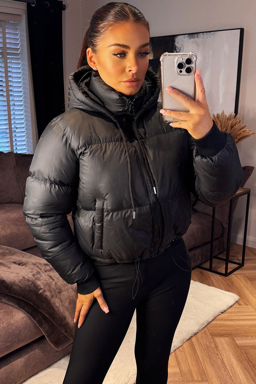 Kaeli | Women’s short puffer jacket with detachable hood