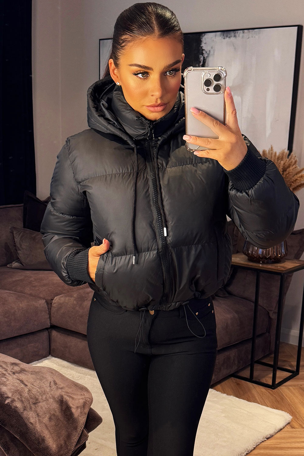 Kaeli | Women’s short puffer jacket with detachable hood