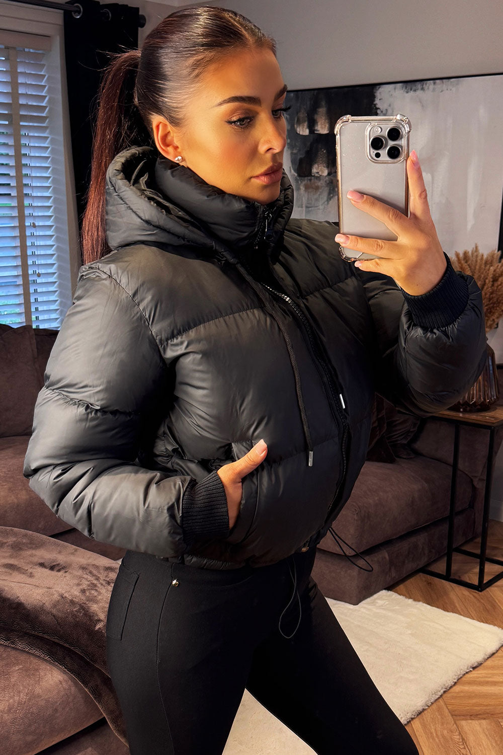 Kaeli | Women’s short puffer jacket with detachable hood