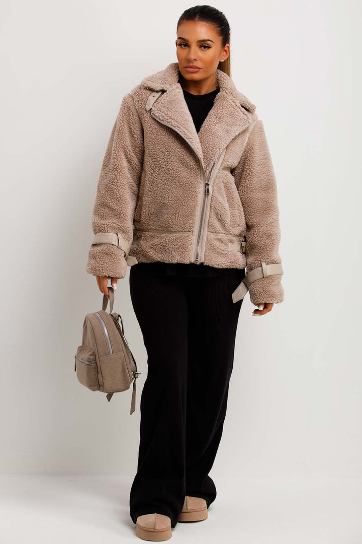 Aadhya | Women’s teddy aviator jacket