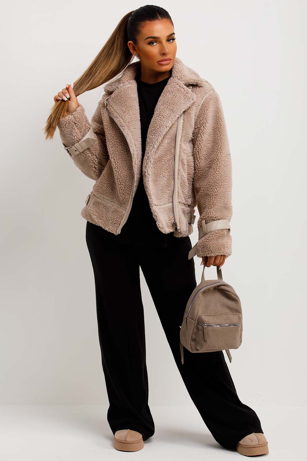 Aadhya | Women’s teddy aviator jacket