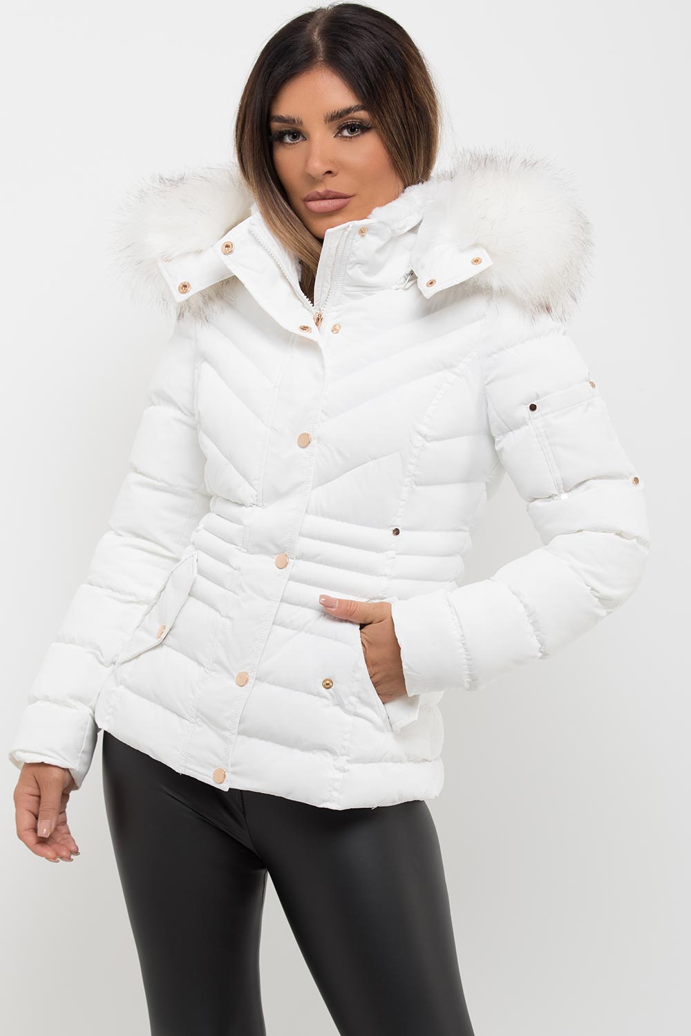 Lilia | Women’s faux-fur hooded puffer jacket