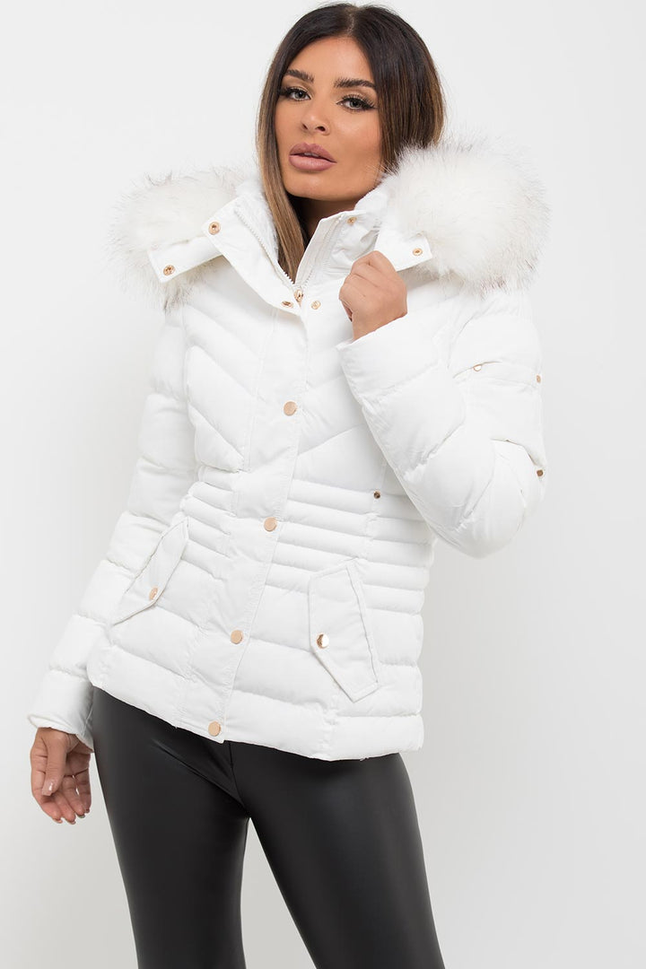 Lilia | Women’s faux-fur hooded puffer jacket