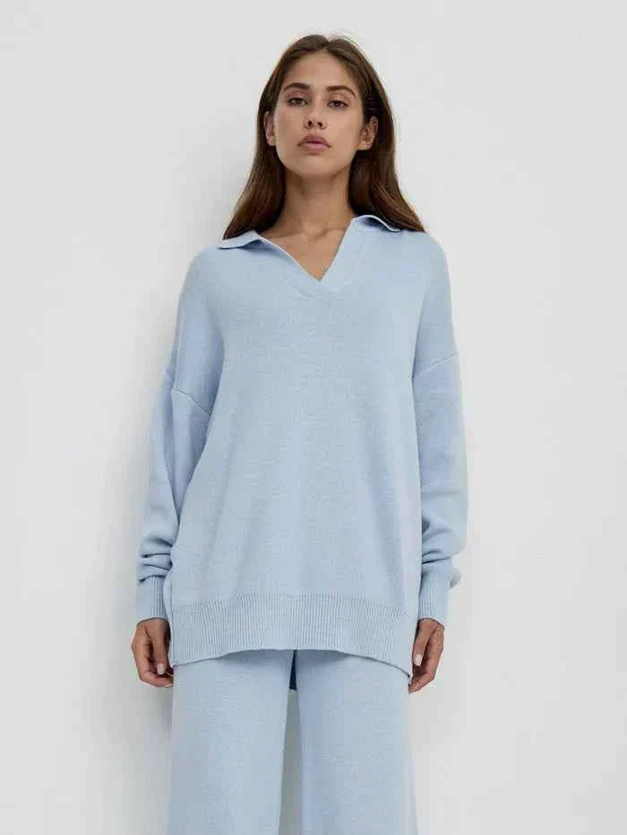 Noelle | Women's two-piece loungewear set with wide-leg pants