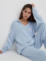 Noelle | Women's two-piece loungewear set with wide-leg pants