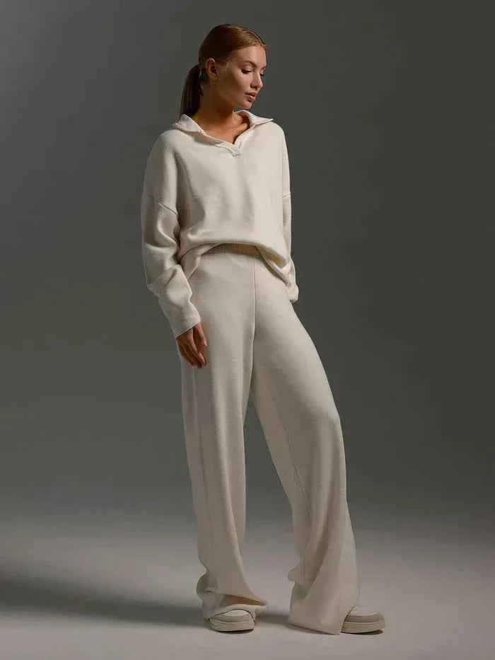 Noelle | Women's two-piece loungewear set with wide-leg pants