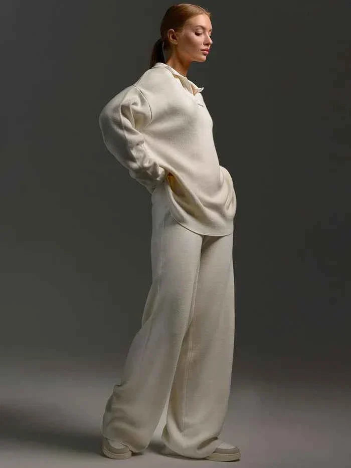 Noelle | Women's two-piece loungewear set with wide-leg pants