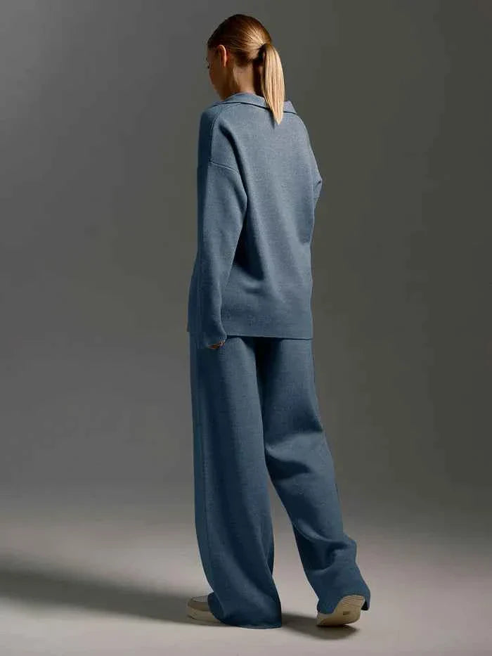 Noelle | Women's two-piece loungewear set with wide-leg pants