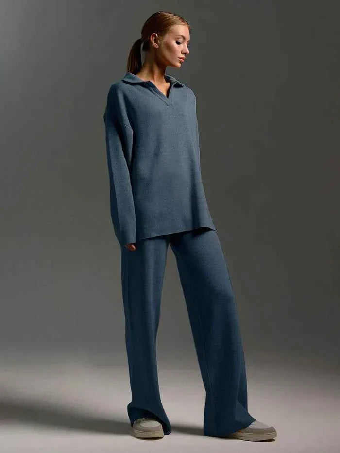Noelle | Women's two-piece loungewear set with wide-leg pants