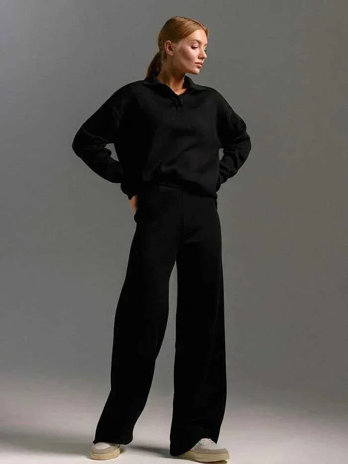 Noelle | Women's two-piece loungewear set with wide-leg pants