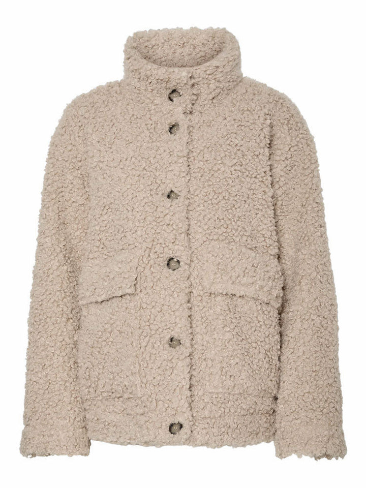 Rhea | Women’s cozy textured teddy button jacket