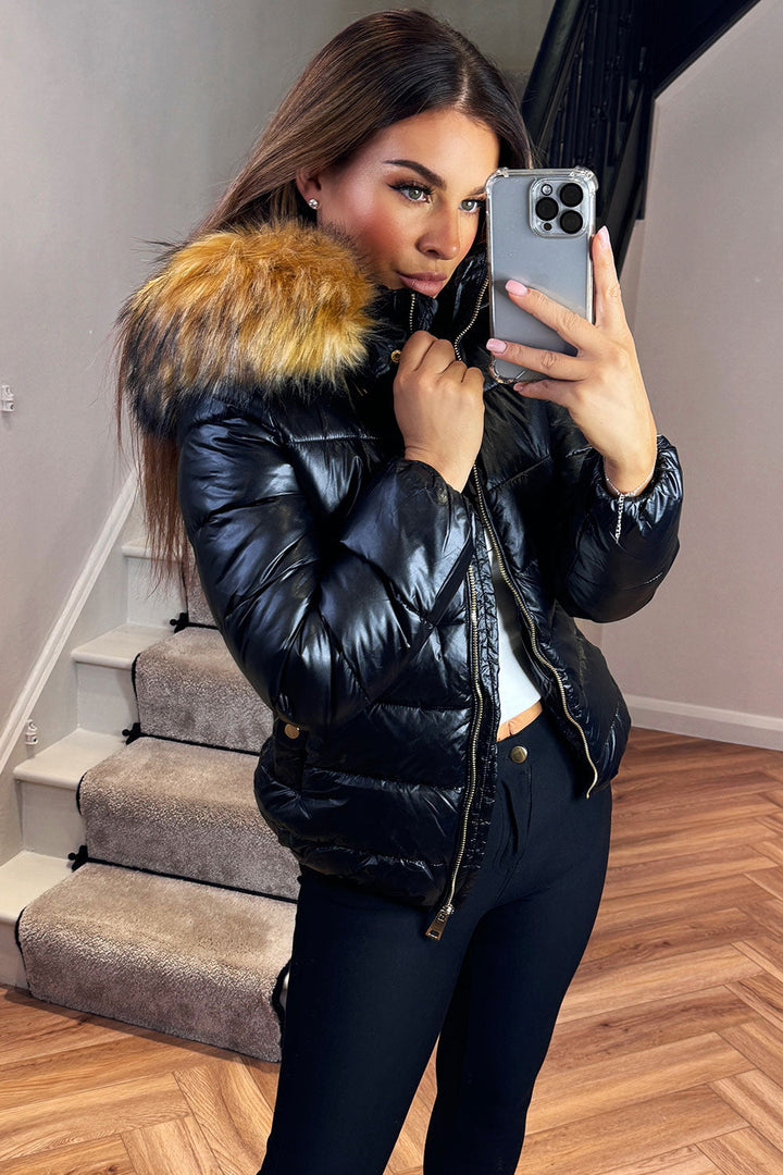 Cameron | Women’s faux fur hood padded puffer jacket